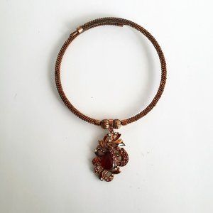 VTG Statement Red Toned Choker/ Collar Style Necklace